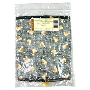 Longaberger HALLOWEEN TREATS 2010 Fabric Liner Only Candy Corn Print on Black